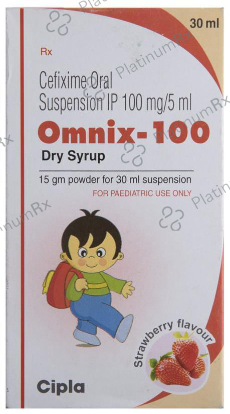 Omnix 100mg Dry Syrup Strawberry 30ml