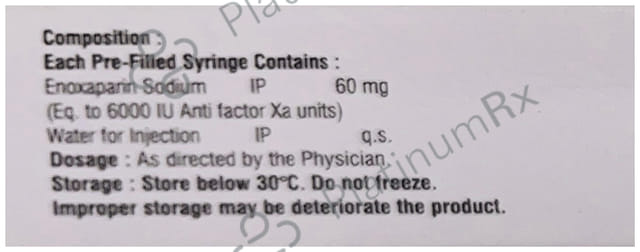 Enoxdex 60mg Injection 0.6ml