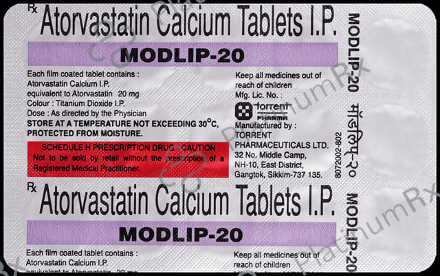 Modlip 20mg Tablet 15s