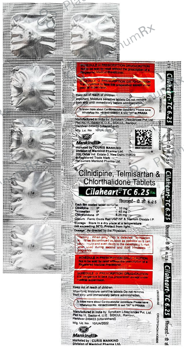 Cilaheart TC 6.25/10/40mg Tablet 10s