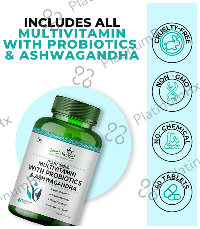 Simply Herbal Multivitamin with Probiotics & Ashwagandha Tablet