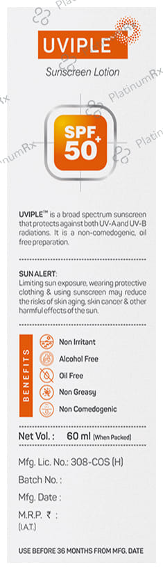 Uviple Sunscreen SPF 50+ Lotion 60gm
