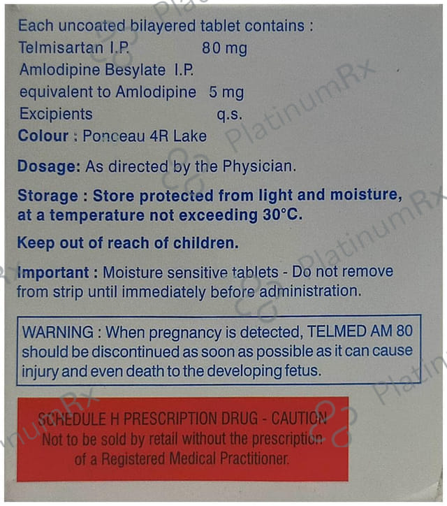 Telmed AM 80mg/5mg Tablet