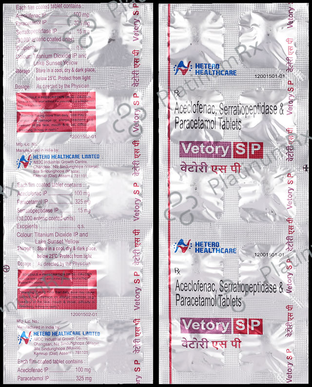 Vetory SP 100/325/15mg Tablet 10s
