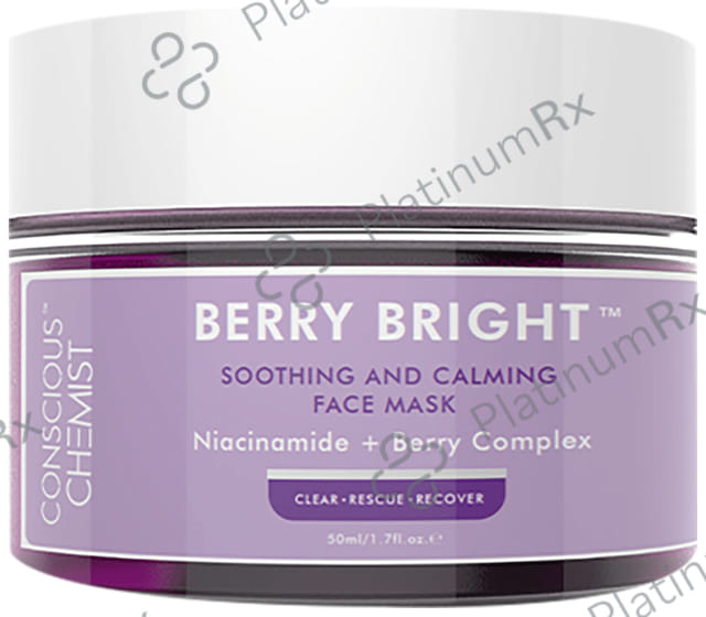Conscious Chemist Berry Bright Soothing and Calming Face Mask (50gm Each) 1 Jar