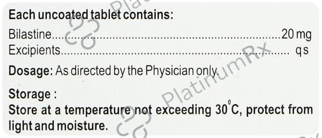 Bilastero 20mg Tablet 10s