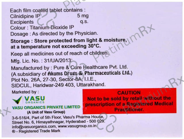 Cildipin 5mg Tablet 10s