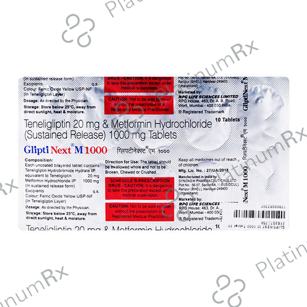 Gliptinext M 1000/20mg Tablet 10s