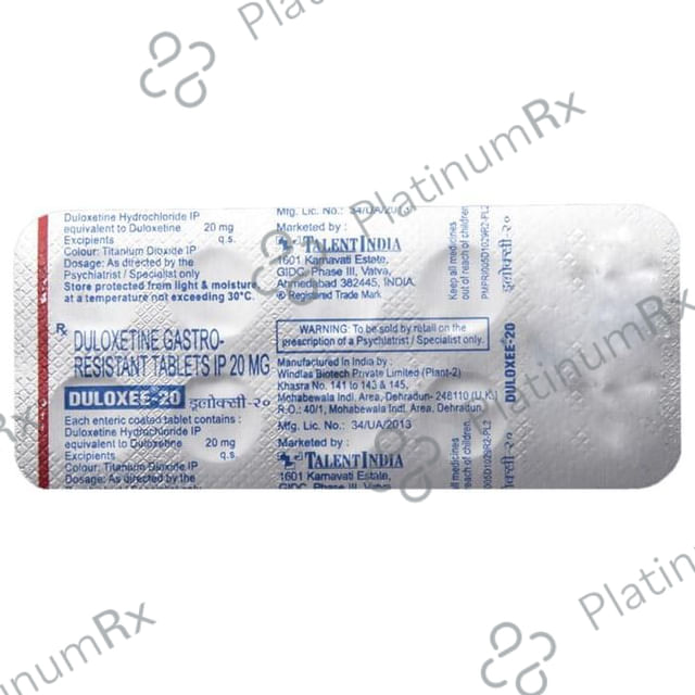 Duloxee 20 Tablet