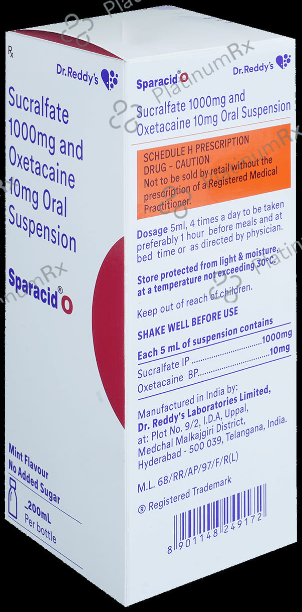 Sparacid O Mint Oral Suspension 200ml