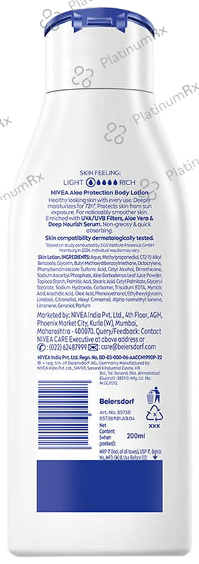 Nivea Aloe Protection Body Lotion SPF 15