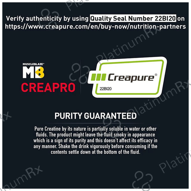 MuscleBlaze Creapro Creatine - With Creapure for Lean Muscles, Energy & Strength - Melon Twist