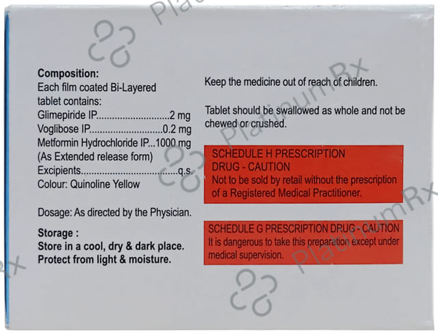Glucoryl MV Forte 2/1000/0.2mg Tablet ER 10s
