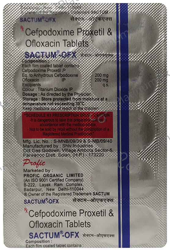 Sactum Ofx 200/200mg Tablet 10s
