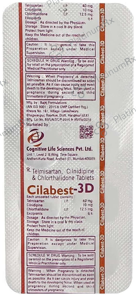 Cilabest 3D 12.5/10/40mg Tablet 10s