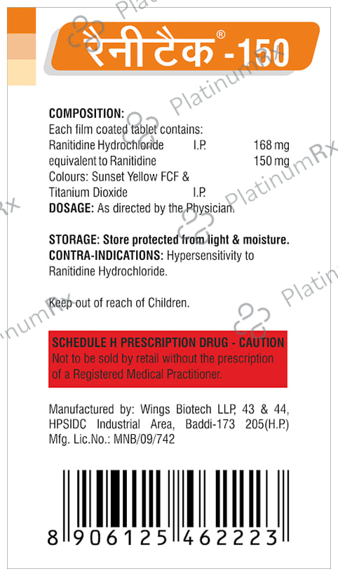 Ranitech 150mg Tablet 30s