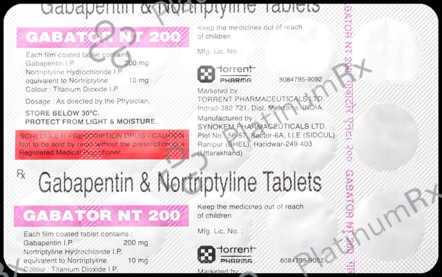 Gabator NT 200/10mg Tablet 15s