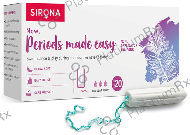 Sirona Now Periods Made Easy Premium Digital Tampons Regular 20s