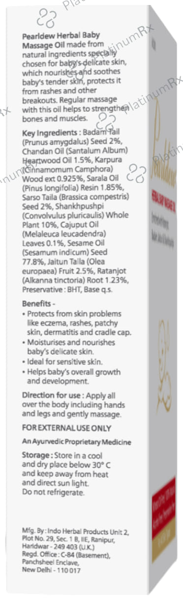Pearldew Herbal Baby Massage Oil