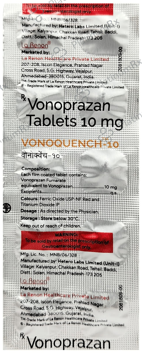 Vonoquench 10mg Tablet 10s