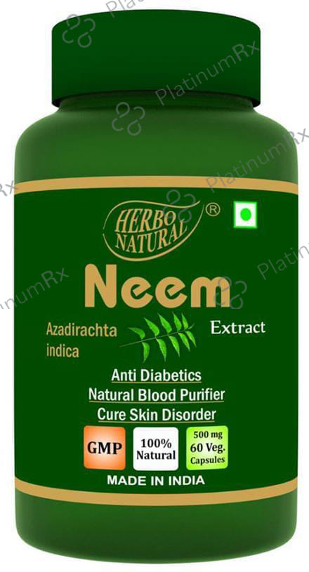 Herbo Natural Neem (Azadirachta Indica) Extract 500mg Veg Capsule