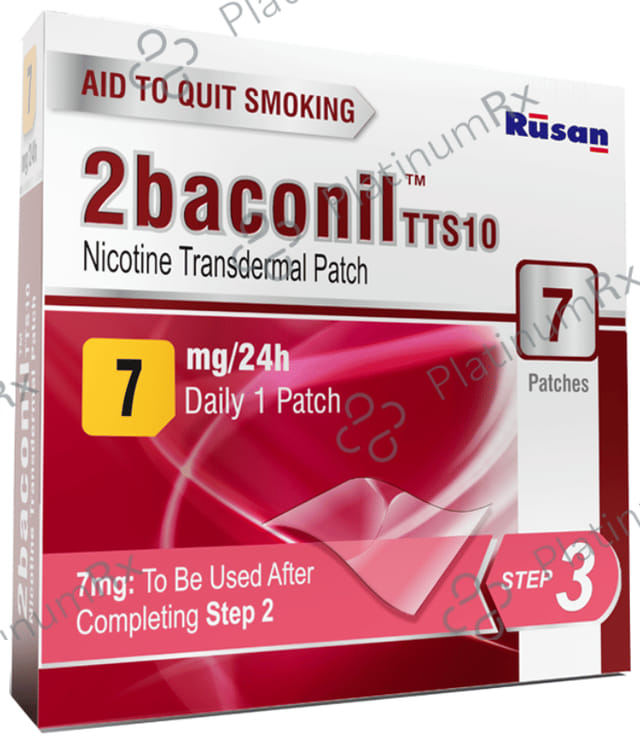 2baconil TTS10 7mg Step 3 Nicotine Transdermal Patch 7s