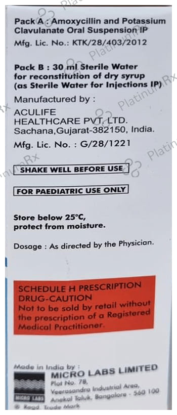 Bactoclav 200/28.5mg Dry Syrup 30ml