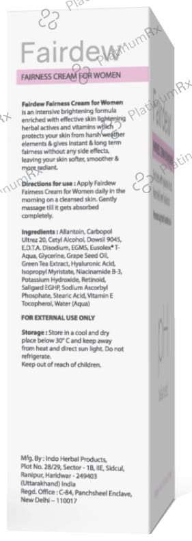 Fairdew PH Balanced Fairness Cream for Women (50gm Each) 4 Tube