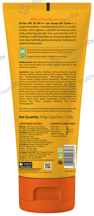 VLCC 3D Youth Boost Sunscreen SPF 40 PA+++ Gel 125gm