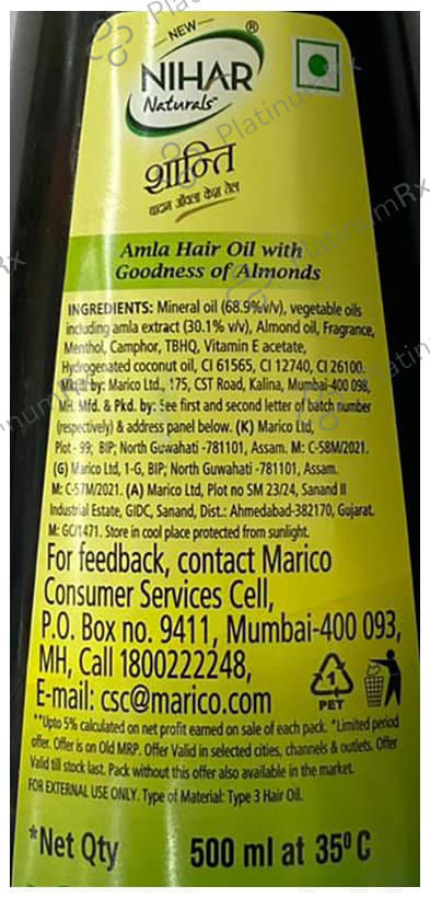 Nihar Naturals Shanti Badam Amla Hair Oil 500 ml