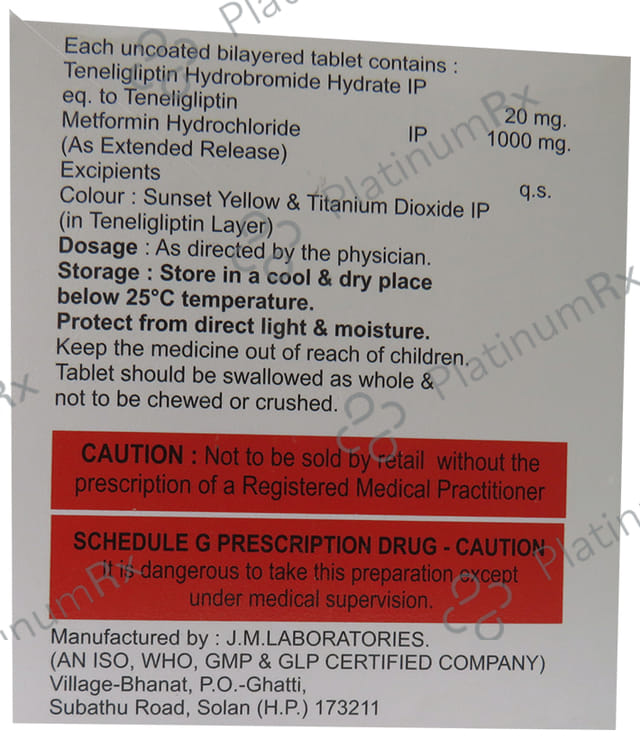 Tenameh 20/1000mg Tablet ER