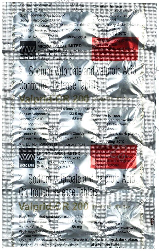 Valprid CR 200mg Tablet CR 15s
