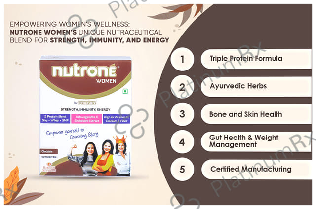 Nutrone Women 3 Protein Blend (Soy+Whey+SMP) Powder Chocolate with Shaker Free