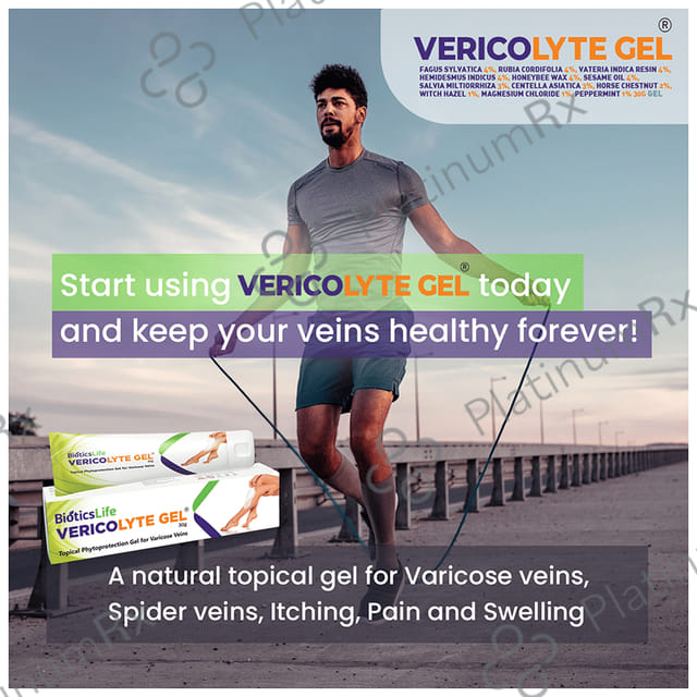 BioticsLife Vericolyte Gel for Varicose Veins (30gm Each) 4 Tube