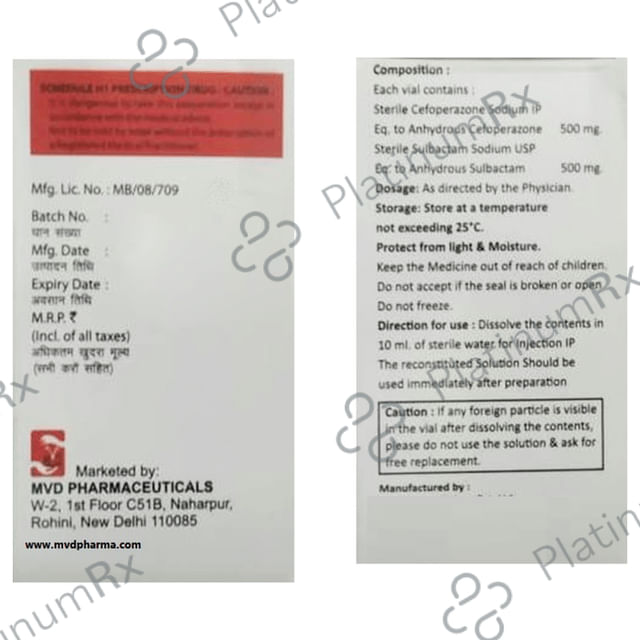 Mvd Cef 500mg/500mg Injection