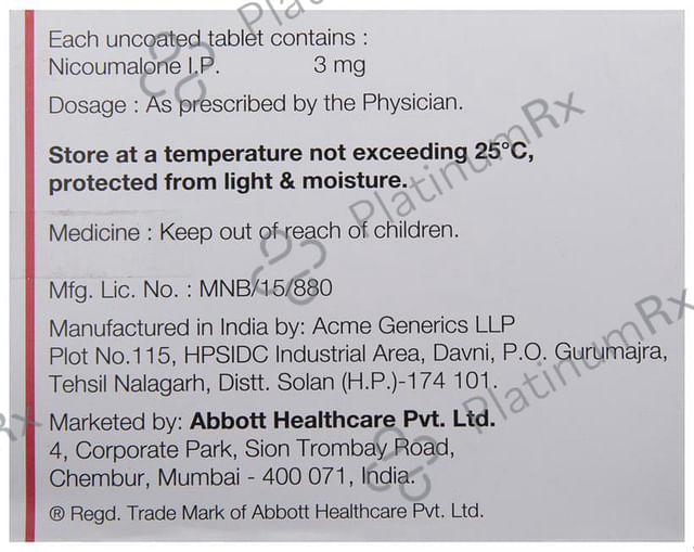 Acitrom 3mg Tablet 30s