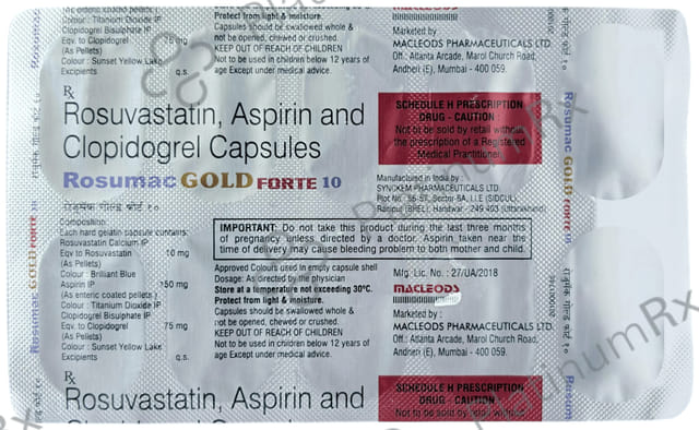 Rosumac Gold Forte 150/10/75mg Capsule 10s