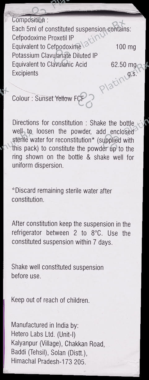 Gudcef CV 100/63.5mg Oral Suspension 30ml