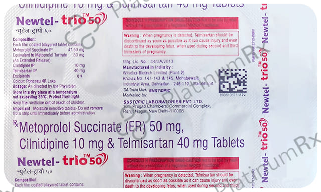 Newtel Trio 50/40/10mg Tablet 10s