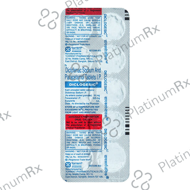 Diclogesic 50/500mg Tablet 10s