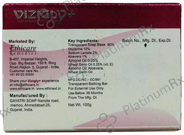 Vizigly Transparent Bathing Bar + 100gm