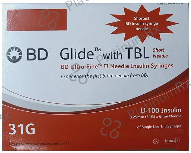 BD Insulin Syringes with BD Ultra Fine Needle 100U 31G 6MM