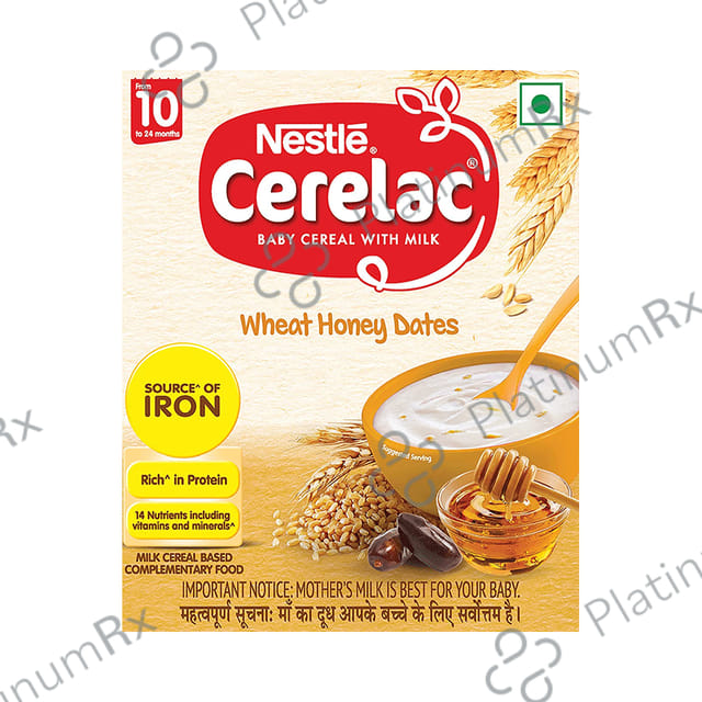Nestle Cerelac Baby (10 months+) Cereal with Milk, Iron, Vitamins & Minerals - Wheat Honey Dates