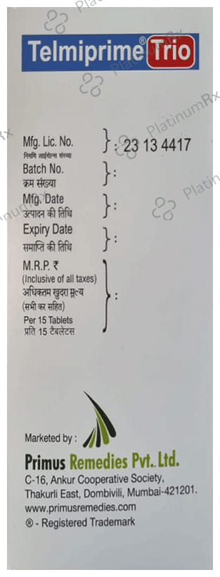Telmiprime Trio 40/5/12.5mg Tablet 10s