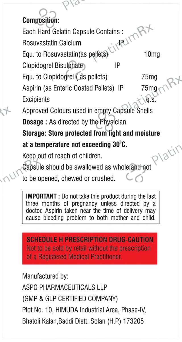 Rozucol AC 75mg/10mg/75mg Capsule