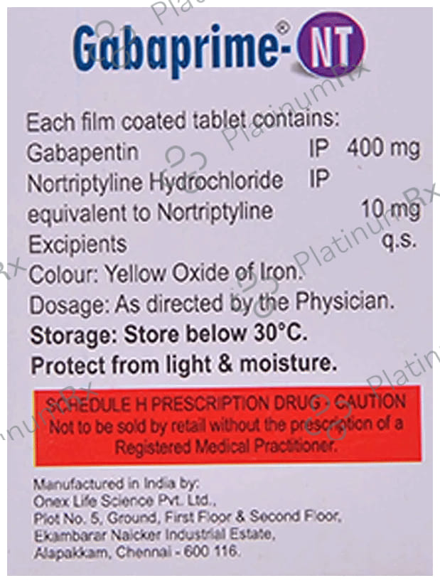 Gabaprime NT 400/10mg Tablet 10s