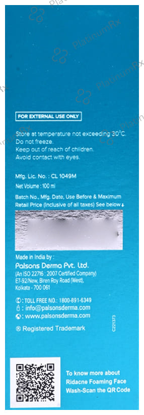 Ridacne Foaming Face Wash 100ml