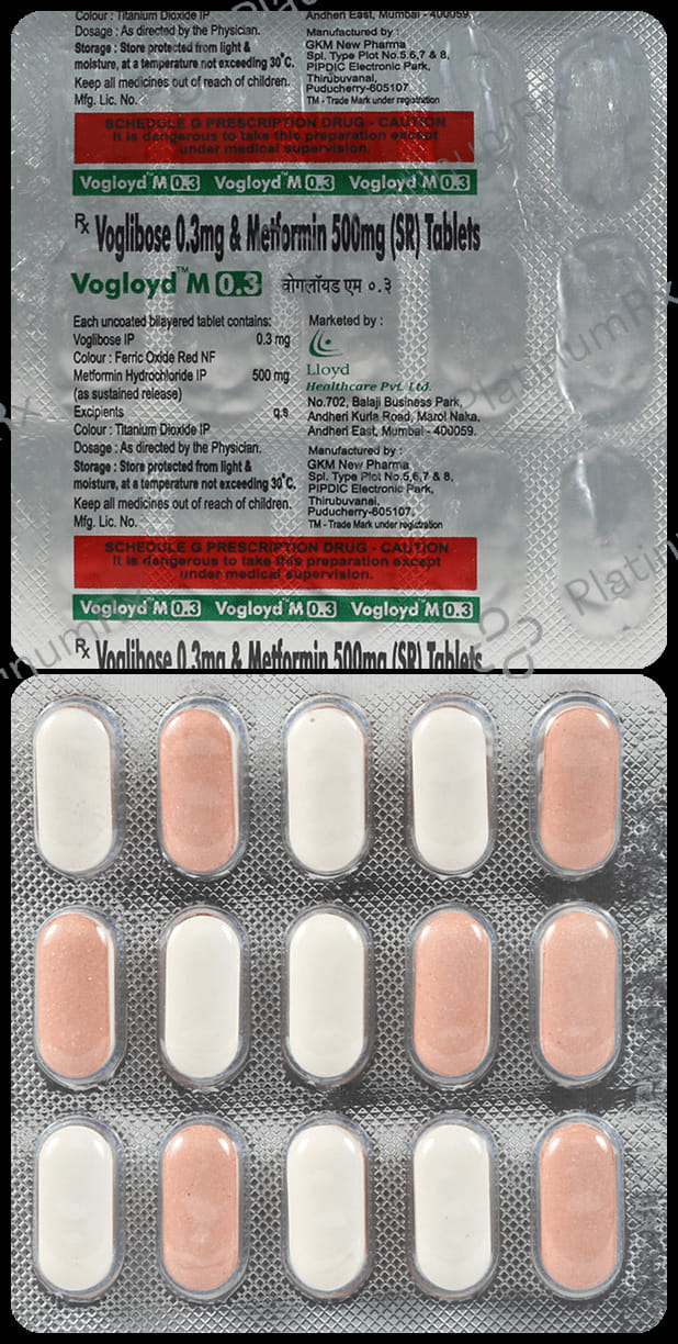Vogloyd M 500/0.3mg Tablet 15s