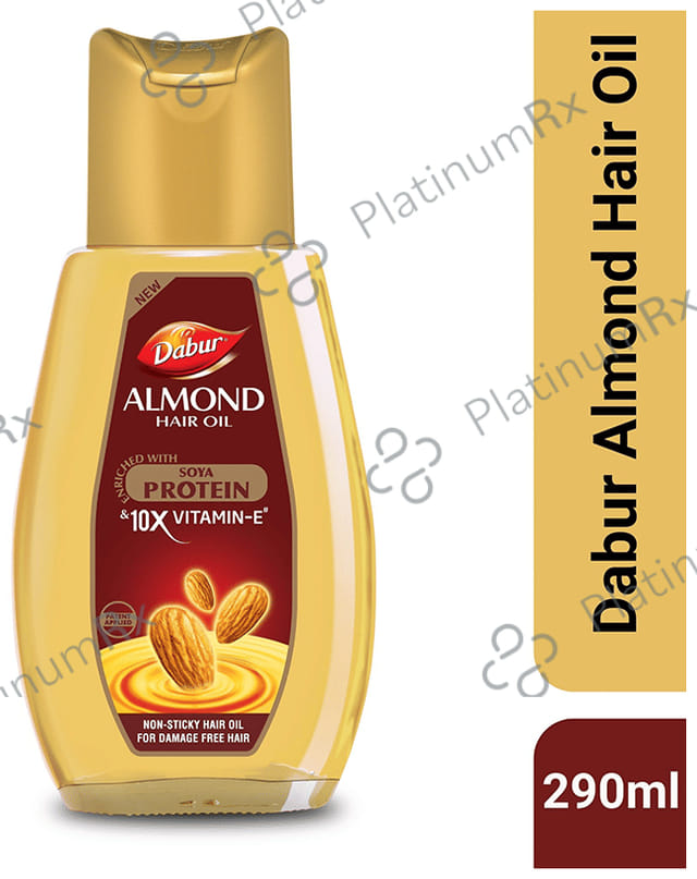 Dabur Almond Hair Oil with Soya Protein & Vitamin E - For Damage Free Hair 290 ml