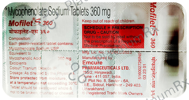 Mofilet S 360mg Tablet 10s